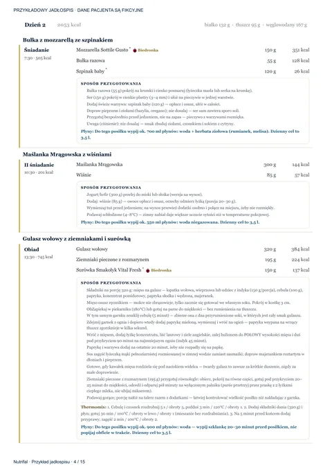 Przykładowy jadłospis Nutrifal — strona 4 z 15