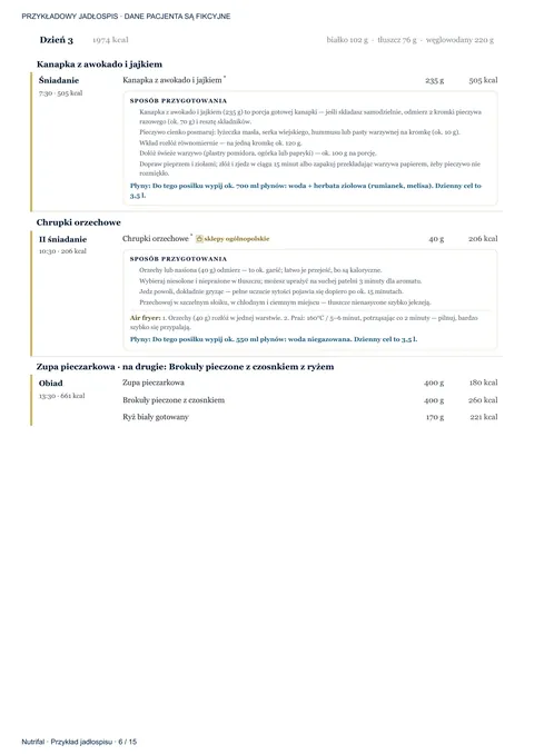 Przykładowy jadłospis Nutrifal — strona 6 z 15