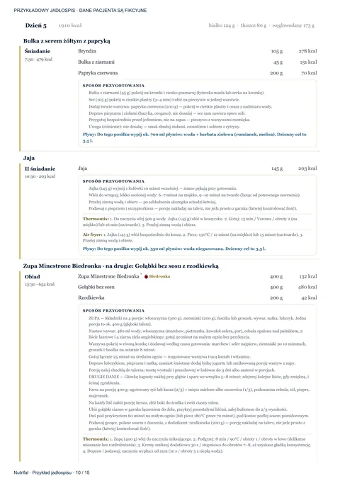 Przykładowy jadłospis Nutrifal — strona 10 z 15