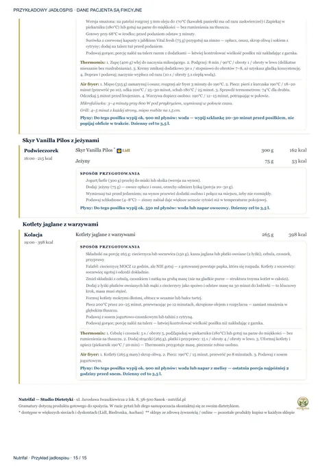 Przykładowy jadłospis Nutrifal — strona 15 z 15